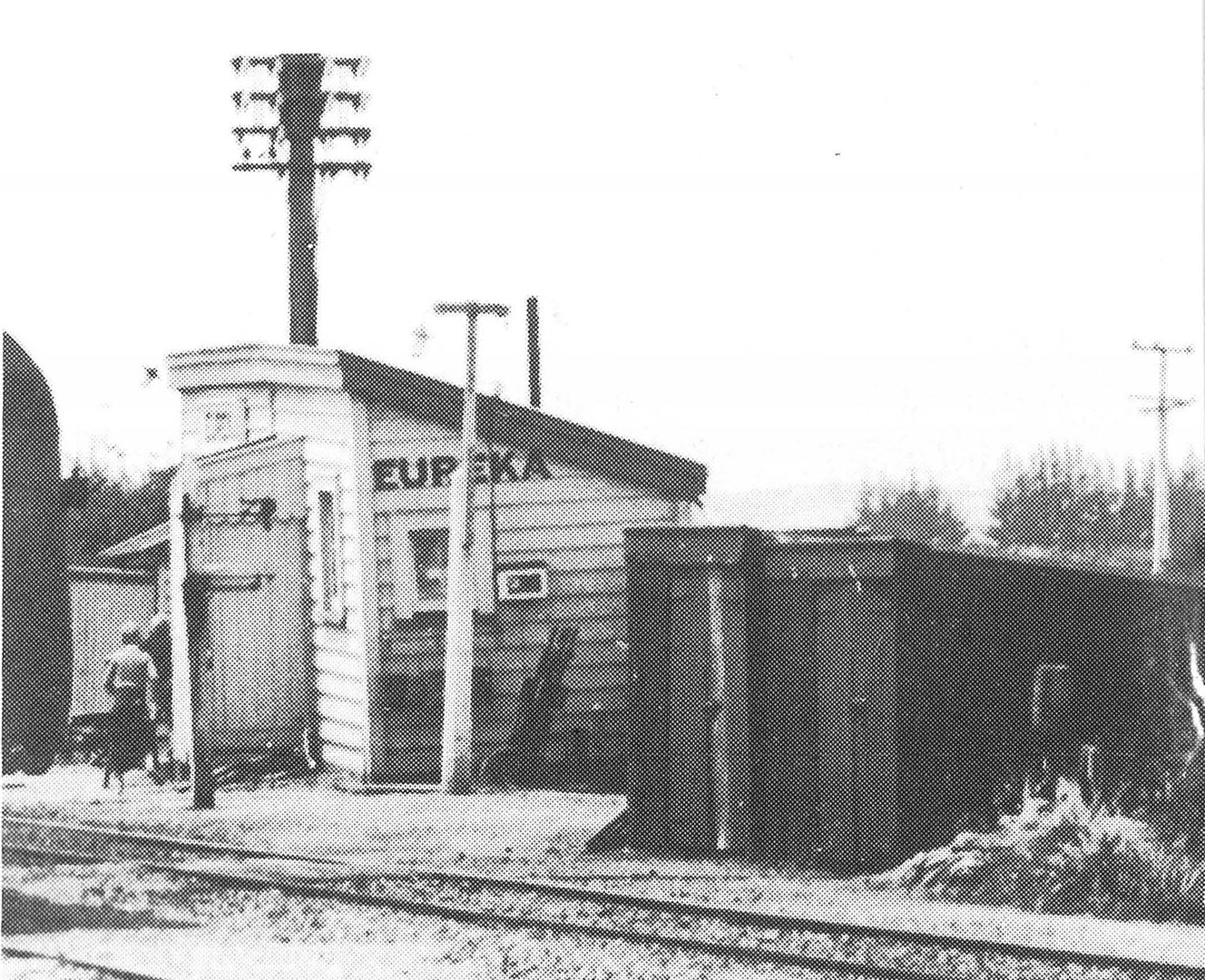 Eureka station as it was in 1956 looking from Hamilton