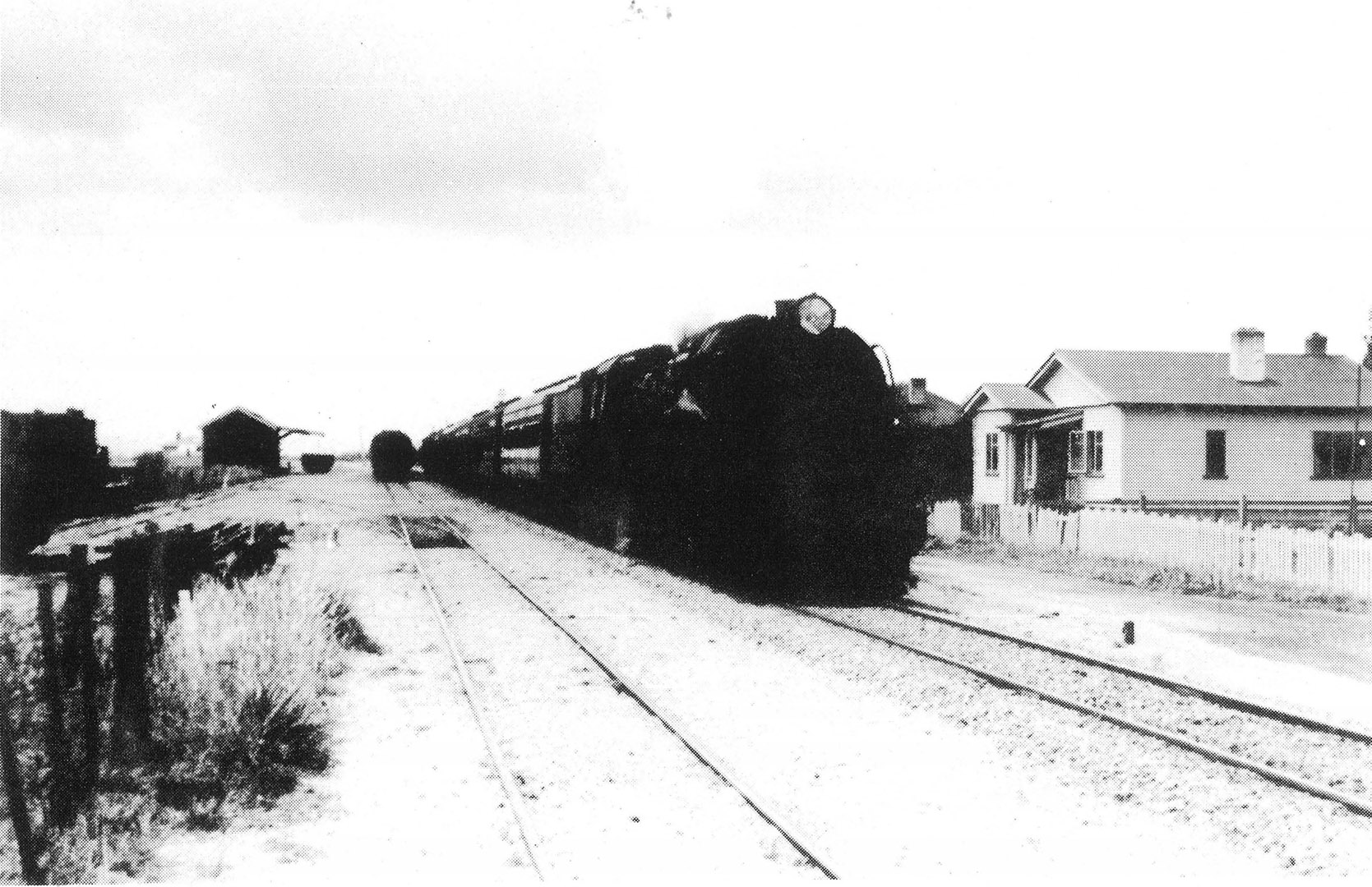 The express from Rotorua on the main line at Eureka, 1957