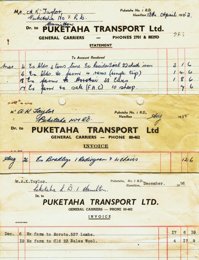 Puketaha Invoices